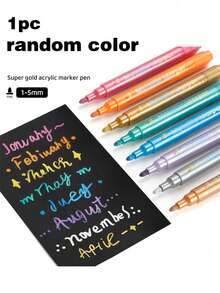 Hard Tip Metal Colorful Marker Set, Multi-Color Marking Pens, English Packaging, DIY Black Card Photo Album, Graffiti Markers, Clothing Marking Pens Waterproof And Washable - A - View 10