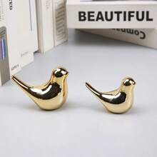 1pc 2D Flat Printed Acrylic Simulated Gold Bird Statue, Gold Home Decor Ornament, Suitable For Bedroom, Office Desk, Cabinet - 1PC - View 6