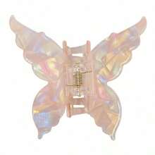 Butterfly Hair Clip Mermaid Colorful Design Hair Accessory Women Sweet Dreamy Colorful Butterfly Side Hair Clip Bangs Clip Daily Versatile Party Vacation Photo Styling Headpiece Hair Accessory - Orange - View 2
