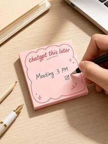 1pc/4pcs,ChatGPT Sticky Notes Suitable For Tech Office,50 Sheets Each,AI-Themed Notepad With Pink Curved Edge & ChatGPT Labeling System, Productivity Paper For Students, Creative Gift For ChatGPT Fans, Tech Lover Stationery - one-size - View 6