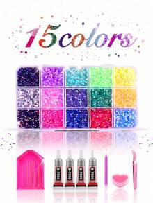 ZUI DREAM Bedazzling Kit With Rhinestones For DIY Diamond Art, 48 Colors 3mm Flatback Y2K Resin Jelly Rhinestones Set With B7000 Glue & Tools, Crafts Gifts - Rhinestones - View 15