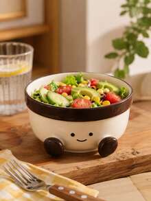 Cute Ceramic Bowl With 3D Feet, 800ml Large Salad Soup Ramen Bowl, Underglaze Color, Microwave And Dishwasher - Multicolor - View 5