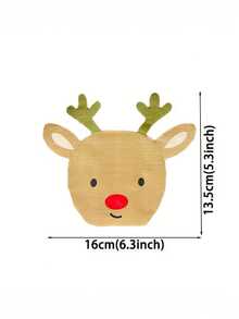 50/20pcs Reindeer Shaped Disposable Paper Napkins, Cute Rudolph Reindeer Face Decorative Napkins, Christmas Holiday Party Table Decor Napkins, Suitable For Christmas Dinner Party, Holiday Decoration Napkins - Multiple Styles - View 3