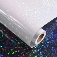 1 Roll Rainbow Holographic Glitter Vinyl, Waterproof Self-Adhesive Laser Film, Suitable For DIY Stickers, Crafts, Scrapbooking And Home Decor - Roll Of Broken Glass - View 2