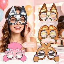 12Pcs/3pcs Bluey Cartoon Stylish Masks, Made Of Premium Skin‑Friendly Fabric. Bluey Themed Party Favors & Fan Merch With INS Cute Style, Perfect For Birthday Party, Fan Support Events. Lightweight, Breathable And Durable, Comfortable For All-Day Wear. Perfect For Daily Photos, Themed Parties And Holiday Gifts, Suitable For Bluey Fans. Minor Defects Do Not Affect Normal Use. - Multicolor - View 2