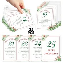 25pcs Christmas Scripture Advent Calendar Cards, Christian Christmas Countdown Bible Verse Cards, 25 Days Of Christmas Advent Scripture Cards - Holiday Gifts For Friends And Family - A - View 6