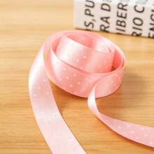 1PC 4yards/2.5cm Wide Printed Polka Dot Polyester Ribbon, DIY Bow Hair Accessory, Suitable For Wedding, Valentine's Day, Christmas And Other Occasions Handmade DIY Decoration (Without Spool) - 4 Yards - View 9