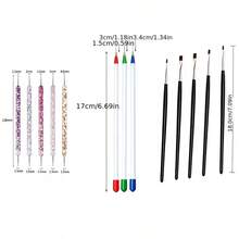 Nail Art Painting Brush Set, Dotting Pens, Flat Brushes, Suitable For Salon & Home Use - Multicolor - View 6