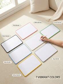 Mini Dry Erase Whiteboard, Portable A4 Size Drawing And Writing Board, Reusable Small Whiteboard, Suitable For Home, Office, Classroom, Used For Notes, Memos And Messages, Multicolor Frame - Multiple Styles - View 4