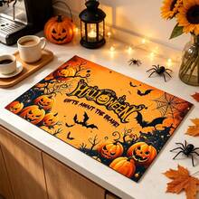 1pc Dish Drying Mat, Coffee Machine Mat, Halloween Theme Dish Drying Mat, Absorbent And Quick-Drying, Suitable For Dining Table And Kitchen, Creative Pumpkin And Bat Pattern, Atmospheric Tabletop Decor Mat, Holiday Item To Keep Countertop Clean, Multi-Purpose Drying Mat, Home Gift, Tabletop Decoration - XYLSD-982 - View 3