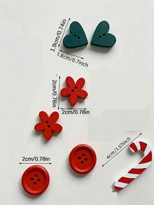1/30/50/100/150/200pcs Random Christmas Handmade Buttons - Assorted Wooden Holiday Shapes, Suitable For Craft Projects, Scrapbooking And Decoration - Universal, Non-Electric, 14+ Years Old, Sewing Supplies, Sewing Fasteners, Buttons - Multiple Styles - View 9