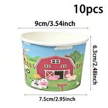 20/10pcs, Farm Themed Ice Cream Cup, Warehouse Grain, Dessert Bowl Suitable For Ice Cream, Fruits, Snacks, Perfect For Adult Sweet Themed Gatherings, Summer Picnics, Dessert Shops, Party Supplies, Birthday Parties, Bridal Weddings, Outdoor Parties - Multicolor - View 8