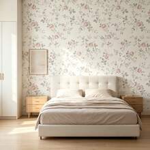 1 Roll Self‑Adhesive Printed PVC Wallpaper, Decorative For Living Room And Bedroom Background, Not Peel‑And‑Stick Removable Contact Paper, For Refurbishing Desktops, Cabinet Panels And Drawers, 17.3inX39.3/118.1/196.8in - Pink Flowers - View 7