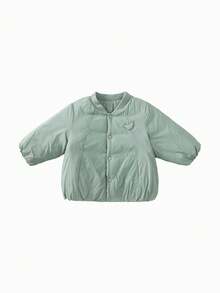 mini bala Unisex Infant Baby Girl Padded Jacket Thick Fluffy Soft Loose Going‑Out Coat For Autumn Winter - Earthy Green - View 4