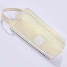 1 pièce Trousse à crayons en tissu Oxford de couleur unie avec double fermeture éclair, grande capacité, créative, simple, portable, logo personnalisé, trousse à crayons de papeterie pour garçons, filles, étudiants, école, rentrée scolaire, esthétique Ins - 1 pièce - Voir 18