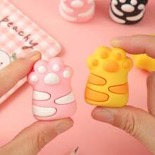 1pc Cat Paw Pencil Sharpener, Cartoon Pencil Sharpener, Mini Pencil Sharpener, Portable Pencil Cutter, Manual Pencil Sharpener, Handheld Pencil Sharpener, Children's Stationery, Student School Supplies, Animal Shaped Pencil Sharpener, Classroom Prize Gift - Color Style Randomized - View 6
