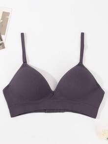 Sujetador sin costuras y sin aros con soporte para mujeres, cómodo, transpirable y amigable con la piel, previene el descolgamiento - Gris Oscuro - Ver 2