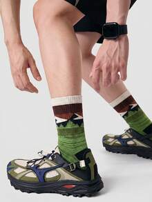 1/5/10 Pairs Ins Retro Colorblock Striped Socks, Outdoor Mountain Print Zebra Pattern Mid-Calf Socks, Unisex Versatile Happy Crazy Socks - Multicolor - View 16