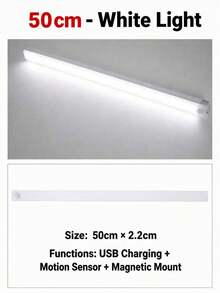 4 قطع شريط إضاءة LED دافئ USB 10/20/30/50 سم مع مستشعر حركة - شريط إضاءة LED بمستشعر حركة لاسلكي، إضاءة تحت الخزانة، مصباح ليلي مغناطيسي قابل للشحن قابل للالتصاق للممر وخزانة المطبخ والرف والخزانة وديكور المنزل - متعدد الألوان - مشاهدة 36
