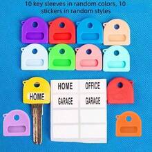 10pcs/Pack, Multiple Colors Available, With Labels, 2.8cm/1.1in Retractable Key Identifiers, Suitable For Most Keys, Soft Touch Key Covers, With Identification Labels, Easy To Identify Door Keys - Fashionable, Easy To Install, Includes Blank And Pre-Printed Labels - Multiple Styles - View 13