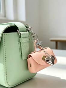 Mini Handbag Keychain, Bee & Heart Pendant Accessory Series, Coin Purse, Portable Small Bag Charm, Suitable For Loose Change And Coins - Multicolor - View 2
