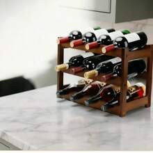 New PP Material Stacked Wine Rack Wine Rack European Style Red Wine Rack Fashionable Creative Wine Rack Display Piece - Redwood - View 8