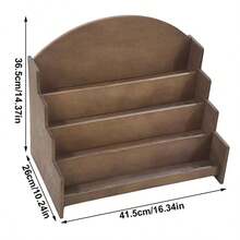 Vintage‑Style Wooden Display Stand, Rustic Brown Wood Card Holder, Countertop Exhibition Rack For Retail Space Home Decoration - A - View 6