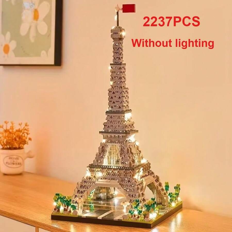 2237pcs Eiffel Tower Micro Particle Building Block Model Souvenir, Romantic Home Decor, Gift For Loved Ones, Holiday/Christmas/New Year Gift