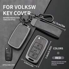 Metal Leather Key Case,For VW Polo Golf Passat Tiguan Beetle Caddy T5 Octavia Seat Leon Altea - Car Key Cover - one-size - View 1