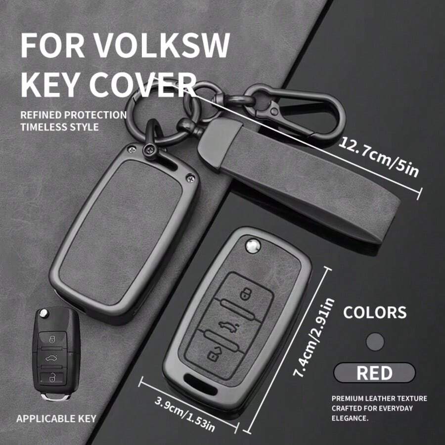 Metal Leather Key Case,For VW Polo Golf Passat Tiguan Beetle Caddy T5 Octavia Seat Leon Altea - Car Key Cover - one-size - View 1
