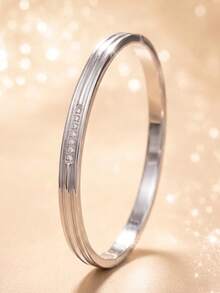 3Pcs Women Silver Stackable Bangle Set, Stainless‑Steel Multi‑Style With Rhinestone & Bamboo Design, Hypoallergenic Jewelry For Daily & Party Gift. - Silver - View 11