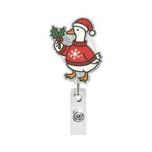 1pc Christmas Goose Acrylic Retractable Badge Reel, Funny Goose ID Holder Gift For Healthcare Workers - A - View 14