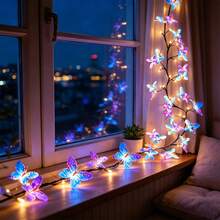 1pc Butterfly Branch LED String Lights, USB Powered, 8 Lighting Modes, 36 LED Lights, Suitable For Indoor Room, Living Room, Office, Fence, Wall Decoration, Valentine's Day, Wedding, Mother's Day, Thanksgiving, Halloween, Christmas - Multicolor - View 9