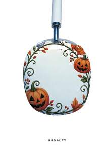GIIPPA Glossy Hard Ear Cup Protective Cover Pumpkin Lantern Pattern Unisex Anti-Scratch Shell Compatible With AirPods Max 1/2 Oval Headphone For Daily Commute, Campus, Cafe, Travel, Picnic And Other Scenarios Matching Outfit - Orange - View 2