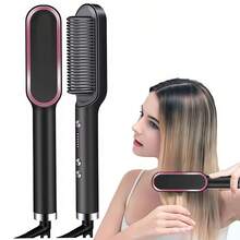 LUYAO Circular Straightening Comb, 2-In-1 Straightening Comb And Hot Comb, Fast Heating, Multiple Temperature Settings, Anti-Scald, Suitable For Professional Salon And Home Use - Black - View 13