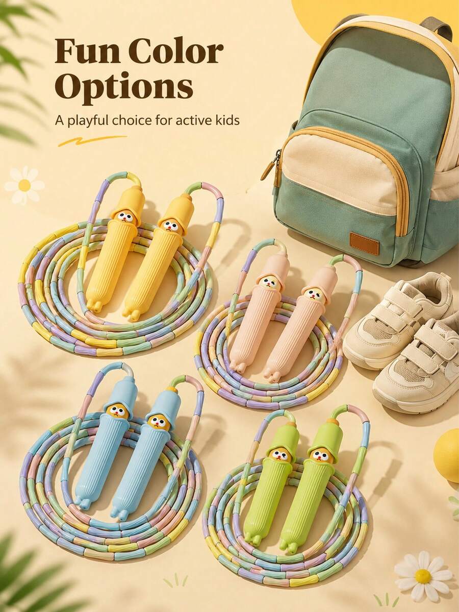 Adjustable Knot Jump Rope With Non-Slip Thumb Grip And Color-Coded Beads - Lightweight And Portable Jump Rope Suitable For Gyms, Travel, Beginners, Fitness Workouts, And Professional Training - Multi-Color Design To Suit Different Skill Levels. - Multicolor - View 1