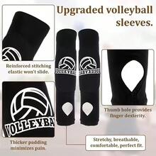 Children's Volleyball Protective Gear Set, 1 Pair Volleyball Arm Sleeves, 1 Pair Knee Pads, Unisex - Black - View 4
