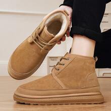 Men's Winter Snow Boots Warm Ankle Boots Rugged Suede Material Outdoor Casual Wear - Khaki - View 5