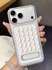 奢華透明吸盤支架相機保護手機殼,相容 18 Pro Max 17 Pro Max 18 17 16 15 14 13 Pro Max,防震後蓋 - 無色 - 查看 3