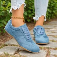 NOBLEARL Women's Spring/Autumn New German Sports Shoes, Round Toe Low-Top Casual Sneakers, Flat Sole, Comfortable, Versatile, Fashionable, Suitable For All Seasons - Dark Blue - View 7