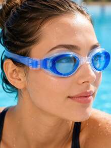 1pc Boxed High Definition Anti-Fog Swimming Goggles, Unisex Waterproof Swim Goggles With Adjustable Soft Silicone Strap, Comfortable Fit Leak-Proof Design, Large Field Of View Clear Lens, Includes Earplugs And Portable Storage Case, Suitable For Swimming Training, Fitness, Pool, Beach And Water Sports - Swimming Goggles - View 4