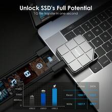USB-C M.2 NVMe/SATA SSD Enclosure,10Gbps USB 3.2 Gen2 External Case For 2230/2242 SSD,Tool-Free,Aluminum,Up To 8TB - Grey - View 2