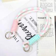 High-Value Minimalist Dopamine Woven Striped Colorblock Personalized Double Buckle Cup Rope Short Wrist Strap Suitable For All Phone Clip-On Hand Strap CCD Camera Phone Case Lanyard Multicolor Double Silver Buckle Short Thick Durable Detachable Hanging Chain Outdoor Sports Phone Case Clip-On Pendant Versatile Anti-Lost Wrist Woven Rope - Multicolor - View 6