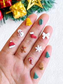 Christmas Mini Polymer Clay Molds, Multiple Holiday Shaped Clay Molds, DIY Handmade Clay Earring Impression Molds, Jewelry Craft Supplies - White - View 5