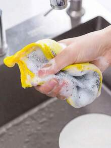 10/5/1pc Round Double-Sided Household Cleaning Sponge Brush, Soft And Comfortable, Non-Greasy, Removes Stains, Suitable For Kitchen Stove, Range Hood And Home Cleaning - A - View 3