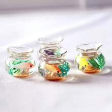 Exquisite Mini Dollhouse Fish Tank - 1:12 Dollhouse Mini Fish Tank Realistic Aquarium Home Decor, Dollhouse Accessories, Perfect For Garden Decoration And Desktop Display, Ideal Gift - Black Fish Square Fish Tank - View 5