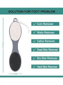 1pc Foot Pumice Stone Dead Skin Removal Brush, Foot Care Tool For Men And Women, Dry And Wet Use - Grey - View 7