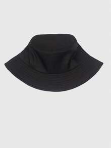 1pc Unisex Solid Color Bucket Hat With Rope, Lightweight Fashionable Sun Hat For Outdoor Travel, Hiking, Climbing, Casual Sports, Suitable For All Ages, Summer Sun Protection - NO2 Black - View 4