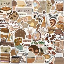120 buah Stiker Estetika Vintage Cokelat, Cocok untuk Koper, Komputer, Ponsel, Buku Catatan, dll., Stiker Dekoratif DIY - 2 Set - View 7