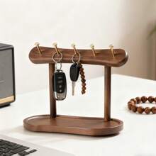 Desktop Key Holder With Tray, 20.32cm High Small Tabletop Storage Rack, 3-In-1 Multifunctional Desktop Organizer, Suitable For Keys, Fashion Glasses, Watches, Mail, Letters, Non-Food Contact Decorative Rack, Suitable For Entryway, Bedroom, Bathroom, Office Desktop Use - Multicolor - View 12